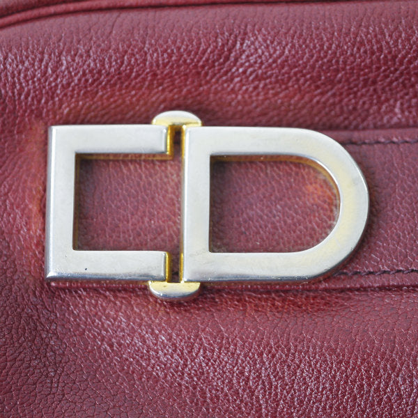 Old Dior 総革CDロゴ横長ワンショルダー（濃赤）