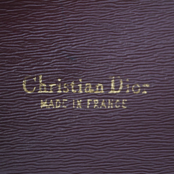 Old Dior 総革CDロゴ横長ワンショルダー（濃赤）
