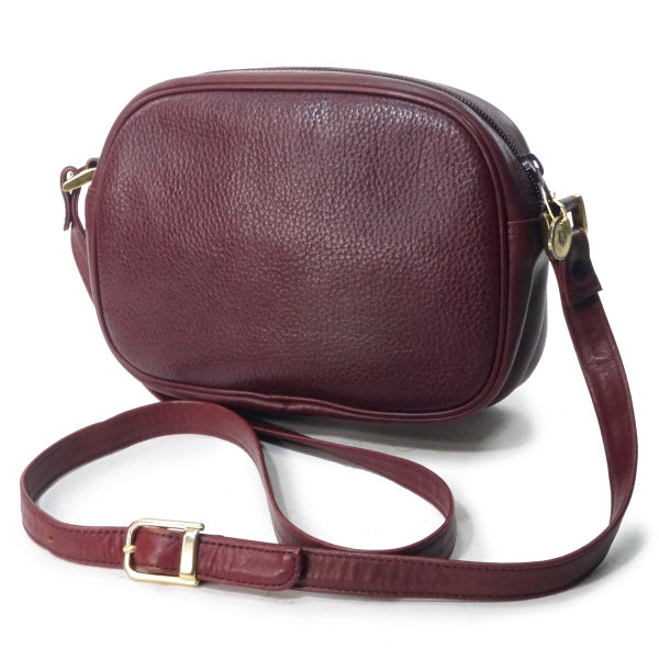 OLD Dior コンビレザー ロゴ金具ショルダー（ボルドー）
