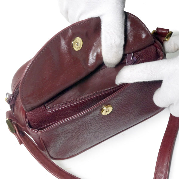 OLD Dior コンビレザー ロゴ金具ショルダー（ボルドー）