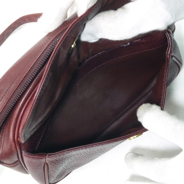 OLD Dior コンビレザー ロゴ金具ショルダー（ボルドー）