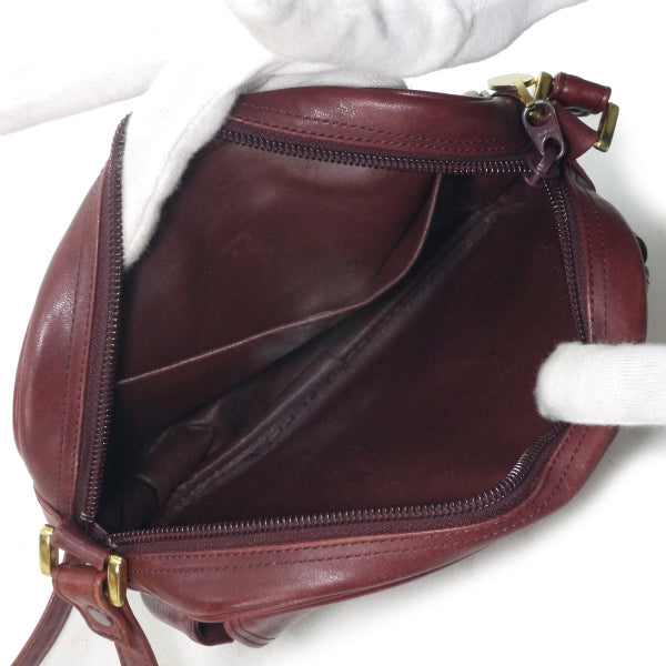 OLD Dior コンビレザー ロゴ金具ショルダー（ボルドー）