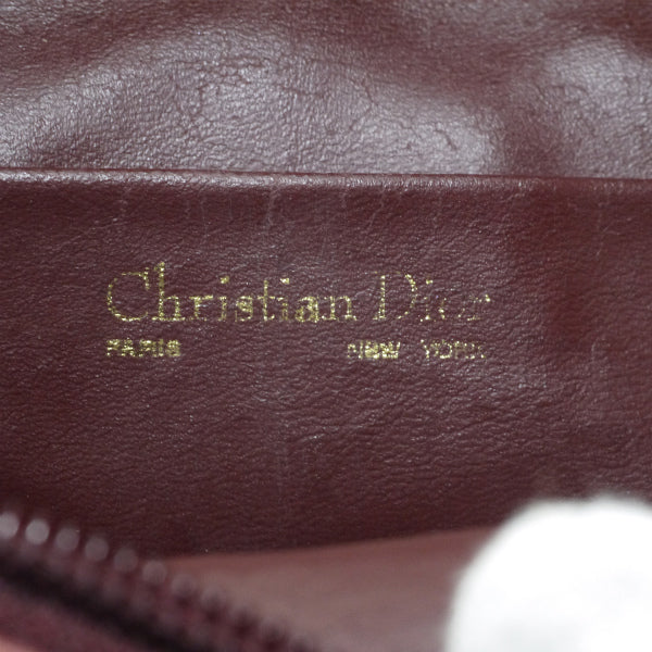 OLD Dior コンビレザー ロゴ金具ショルダー（ボルドー）