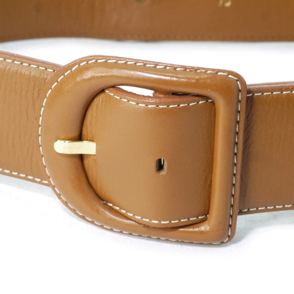 OLD Dior Dバックル スタッズレザーベルト（茶）