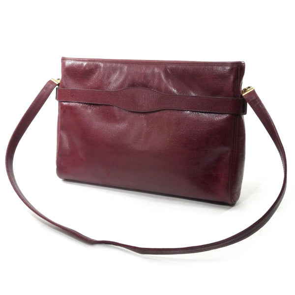 OLD Dior レザー 型押しロゴショルダー（ボルドー）