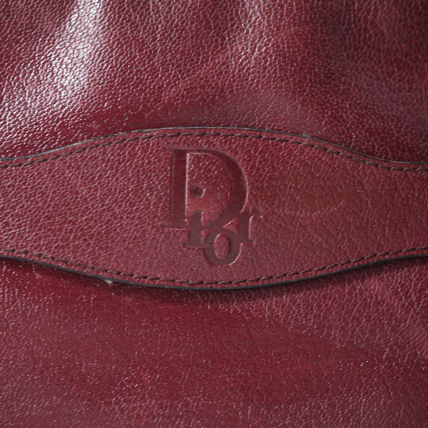 OLD Dior レザー 型押しロゴショルダー（ボルドー）