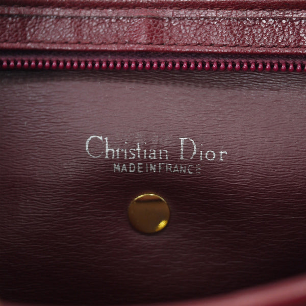 OLD Dior レザー 型押しロゴショルダー（ボルドー）