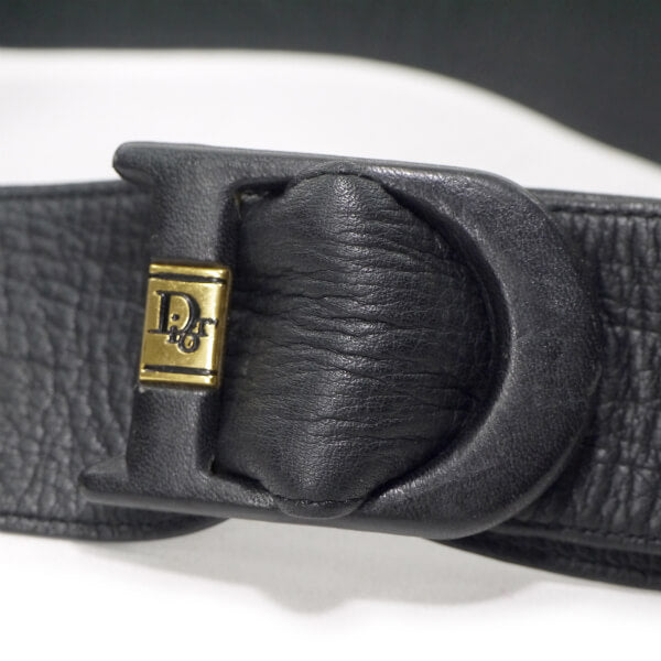 Old Dior　Dバックル レザーベルト（黒）