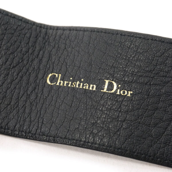 Old Dior　Dバックル レザーベルト（黒）
