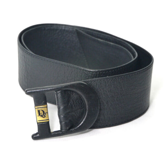 Old Dior　Dバックル レザーベルト（黒）