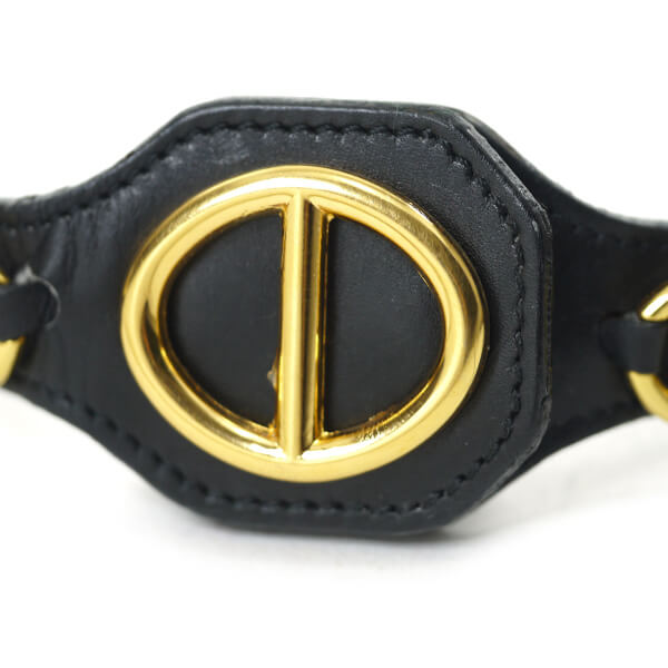 Old Dior　レザーチェーン ウエストベルト（黒）