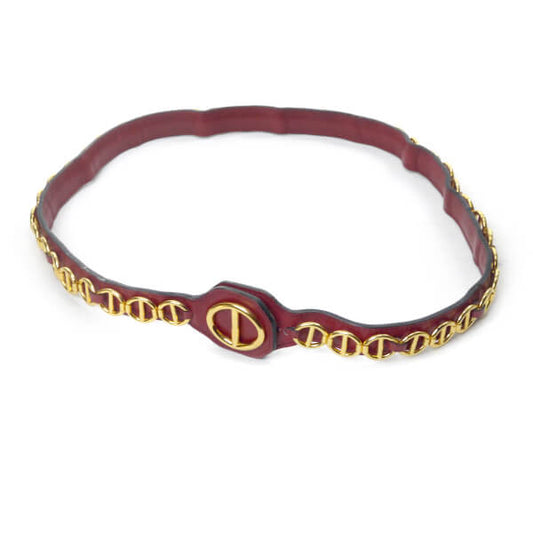 Old Dior　レザーチェーン ウエストベルト（赤）