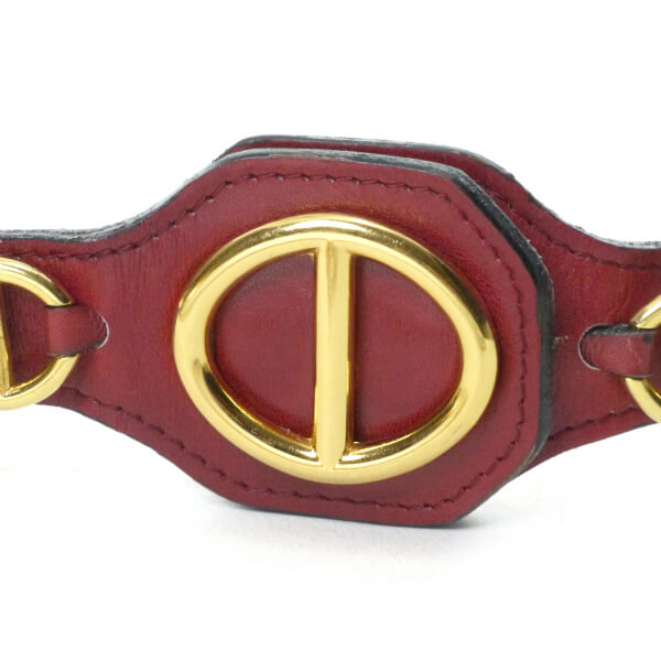 Old Dior　レザーチェーン ウエストベルト（赤）