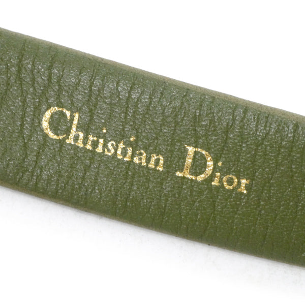Old Dior　クリアロゴバックル レザーベルト（オリーブ）