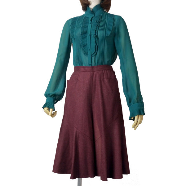 Old Dior メランジ スカーチョパンツ（ワインレッド）