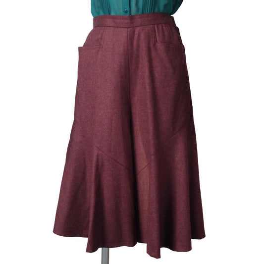 Old Dior メランジ スカーチョパンツ（ワインレッド）