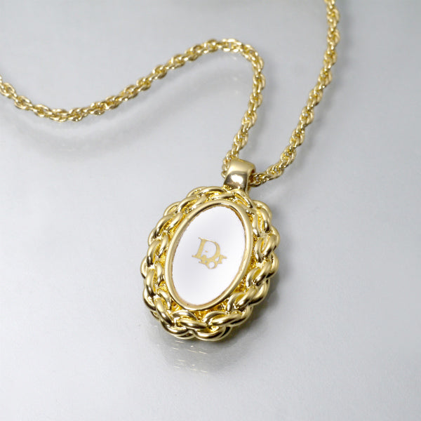 C.Dior ツイストロゴプレートネックレス（ゴールド）