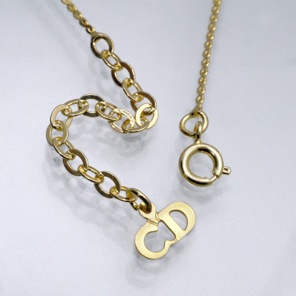 C.Dior ラインストーンCDロゴネックレス（ゴールド）