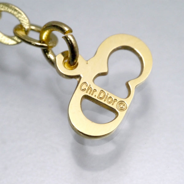 C.Dior ラインストーンCDロゴネックレス（ゴールド）