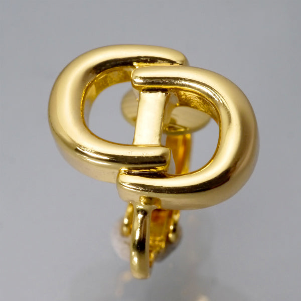 C.Dior　ロゴプレートイヤリング（ゴールド）