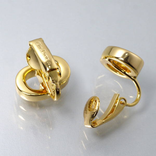 C.Dior　ロゴプレートイヤリング（ゴールド）