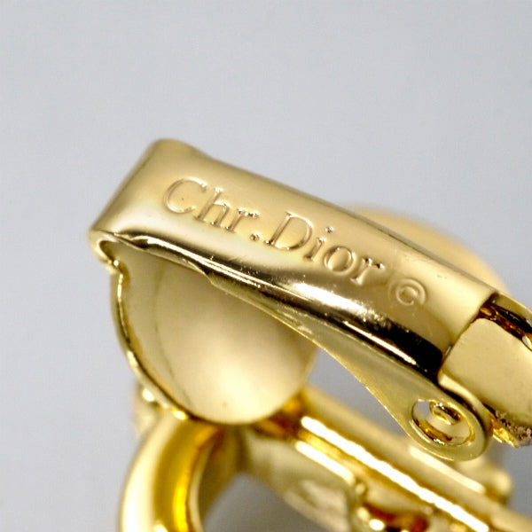 C.Dior　ロゴプレートイヤリング（ゴールド）