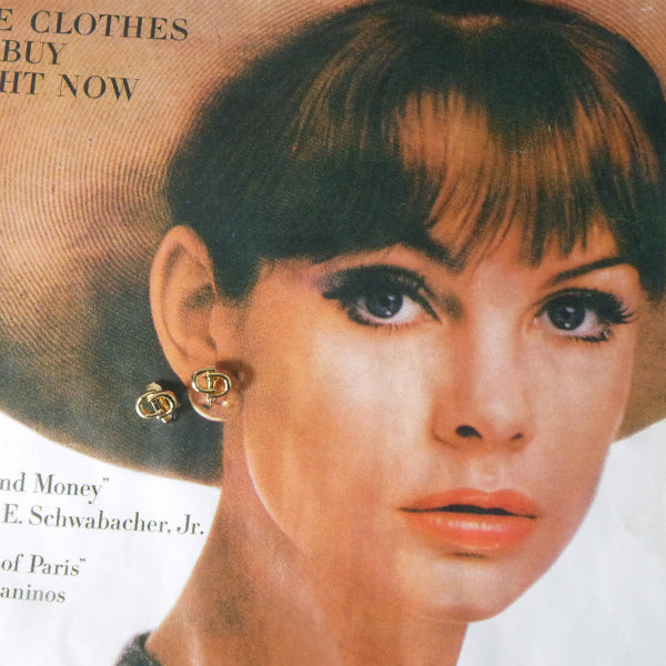 C.Dior　ロゴプレートイヤリング（ゴールド）