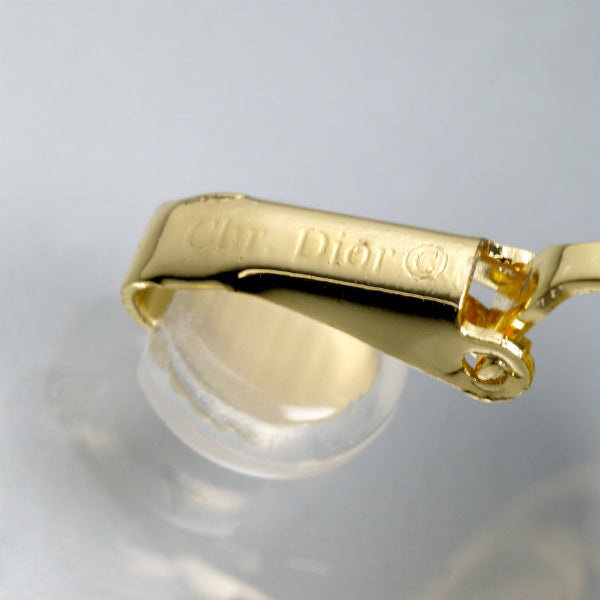 C.Dior　ラウンドロゴイヤリング（ゴールド）