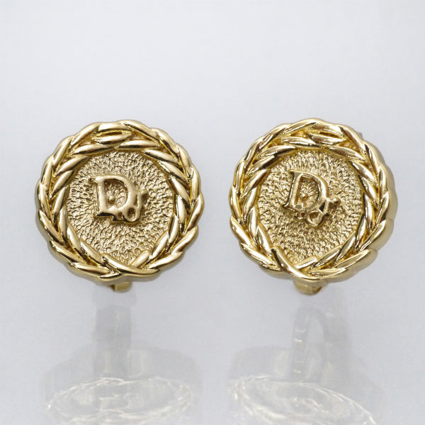 C.Dior　ラウンドロゴイヤリング（ゴールド）