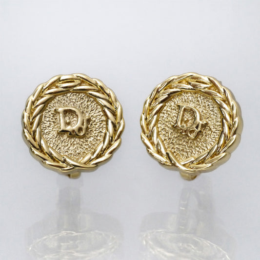 C.Dior　ラウンドロゴイヤリング（ゴールド）