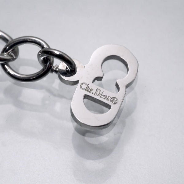 C.Dior ロゴチャーム スネークチェーンネックレス（シルバー）