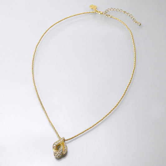 OLD Dior　ラインストーンモチーフネックレス（ゴールド）