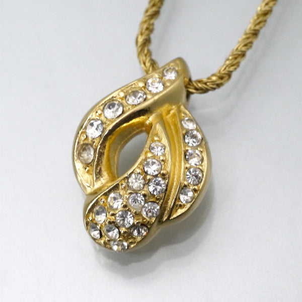 OLD Dior　ラインストーンモチーフネックレス（ゴールド）