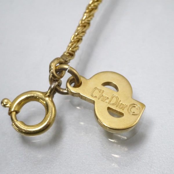 OLD Dior　ラインストーンモチーフネックレス（ゴールド）