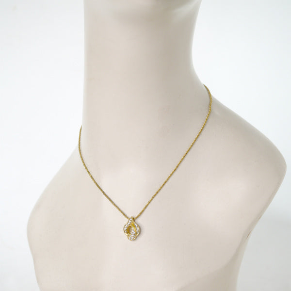 OLD Dior　ラインストーンモチーフネックレス（ゴールド）