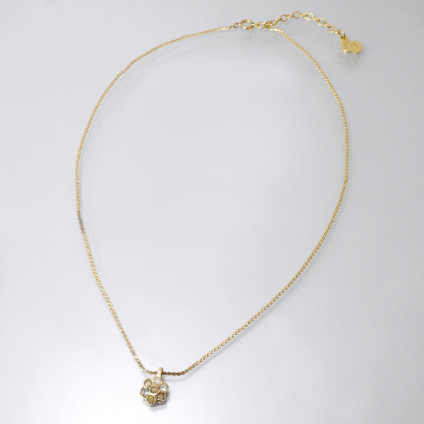 OLD Dior　フラワーモチーフストーンネックレス（ゴールド）