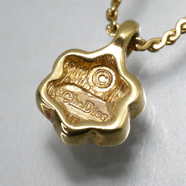 OLD Dior　フラワーモチーフストーンネックレス（ゴールド）