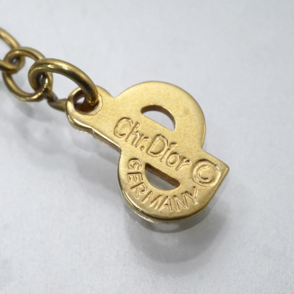 OLD Dior　フラワーモチーフストーンネックレス（ゴールド）