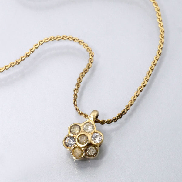 OLD Dior　フラワーモチーフストーンネックレス（ゴールド）