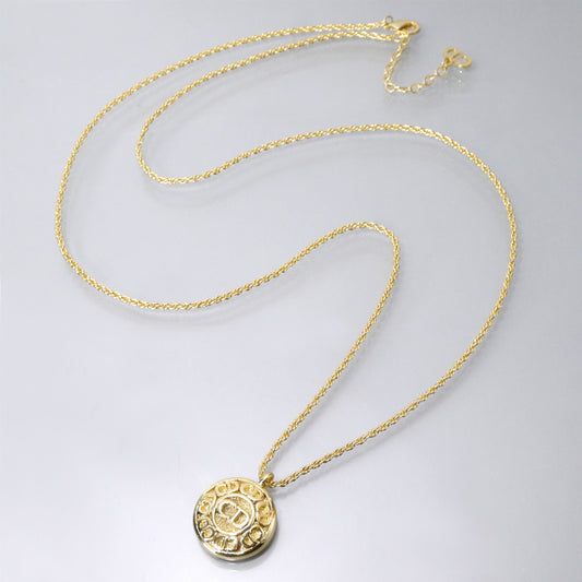 C.Dior ラウンドCDロゴ ロングネックレス（ゴールド）