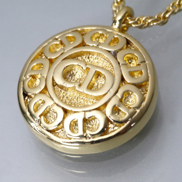 C.Dior ラウンドCDロゴ ロングネックレス（ゴールド）