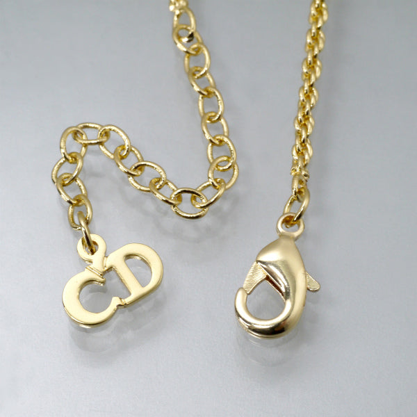 C.Dior ラウンドCDロゴ ロングネックレス（ゴールド）