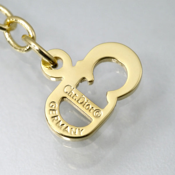 C.Dior ラウンドCDロゴ ロングネックレス（ゴールド）