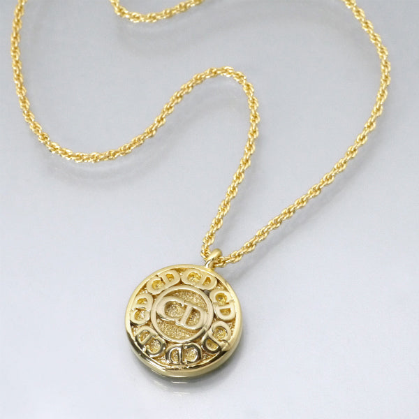 C.Dior ラウンドCDロゴ ロングネックレス（ゴールド）