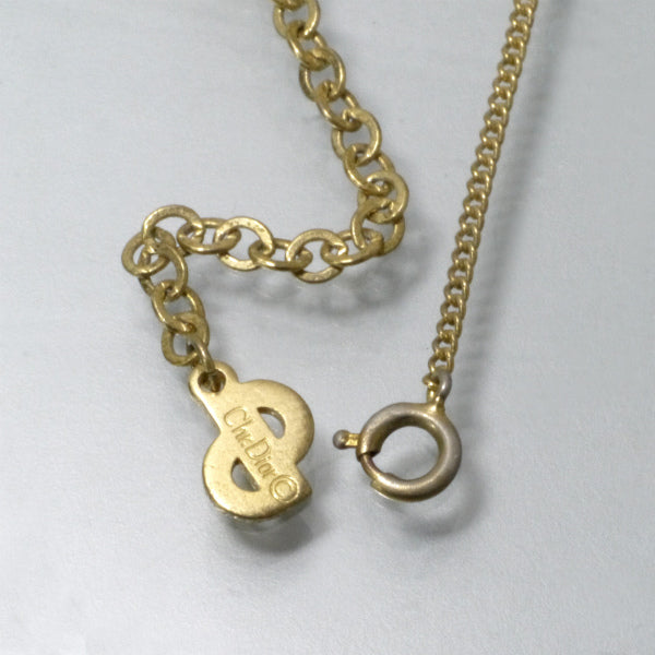 C.Dior ラウンドCDロゴ ネックレス（ゴールド/クリスタル）