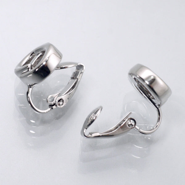 C.Dior　ロゴプレートイヤリング（シルバー）