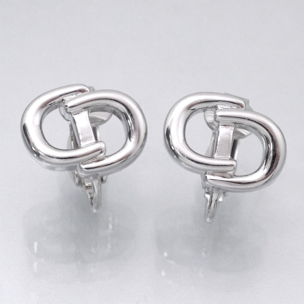 C.Dior　ロゴプレートイヤリング（シルバー）