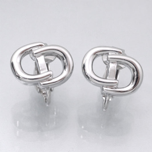 C.Dior　ロゴプレートイヤリング（シルバー）