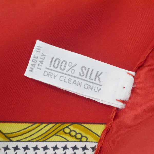 OLD Dior　千鳥格子 ロゴ 宝石 大判シルクスカーフ（赤系）