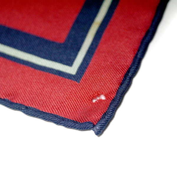 OLD Dior　ロゴ大判シルクスカーフ（紺・赤・白系）